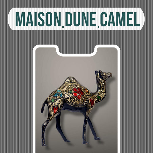 High-grade Brass Camel Sculpture, Handcrafted Heritage Artistry Luxury Decor, Royale Antique Tone Statue, Intricate Engravings Figurine.