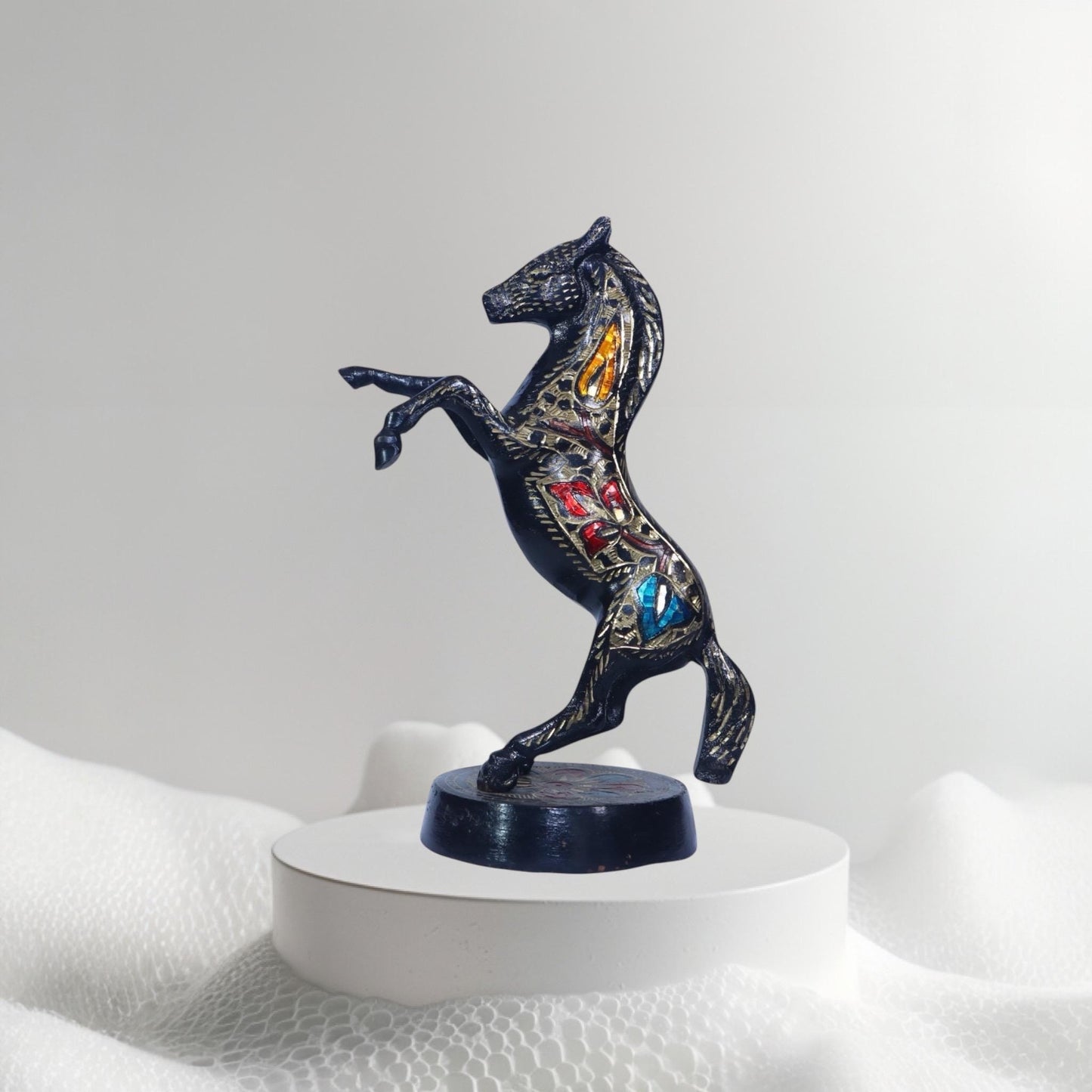 Handmade Brass Rearing Horse Statue, Collectible Vintage Antique Home Decor, Handcarved Traditional Metal Art, Luxury Symbol sculpture.