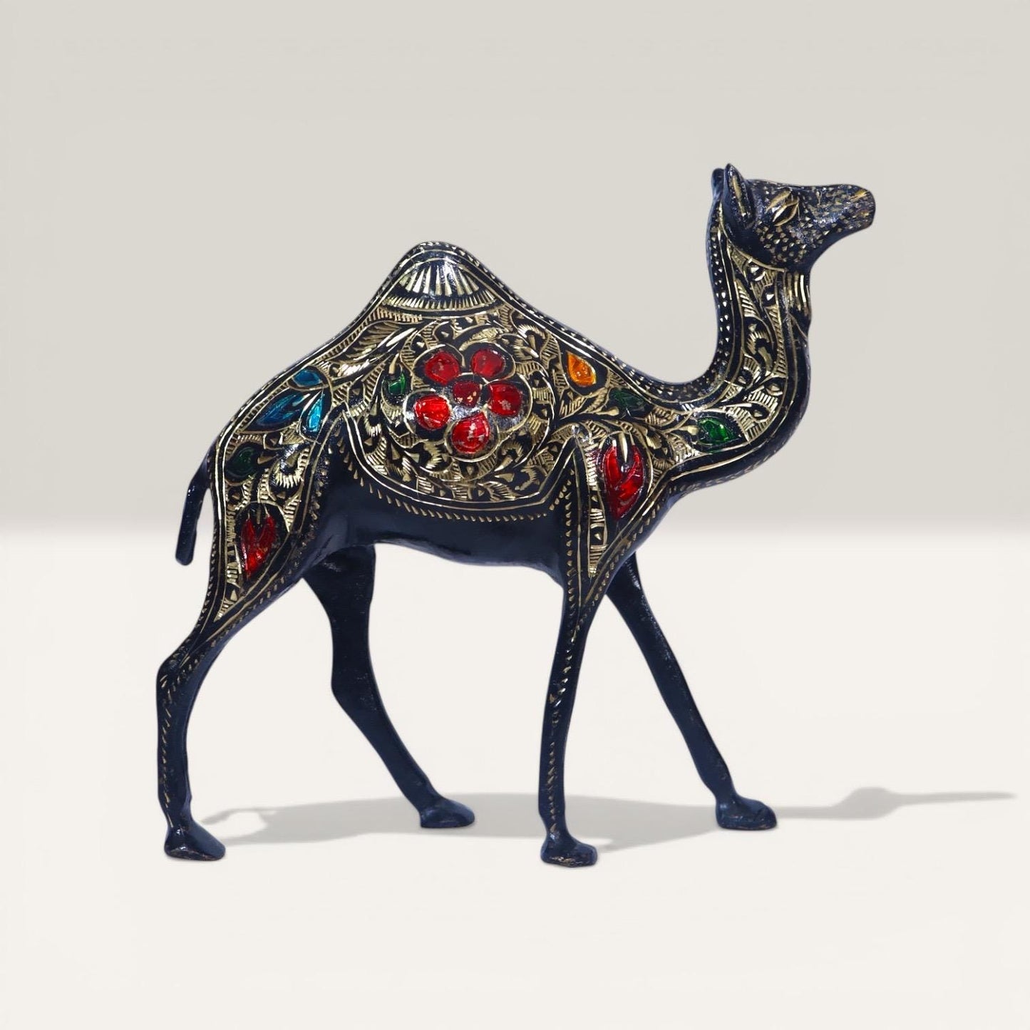High-grade Brass Camel Sculpture, Handcrafted Heritage Artistry Luxury Decor, Royale Antique Tone Statue, Intricate Engravings Figurine.
