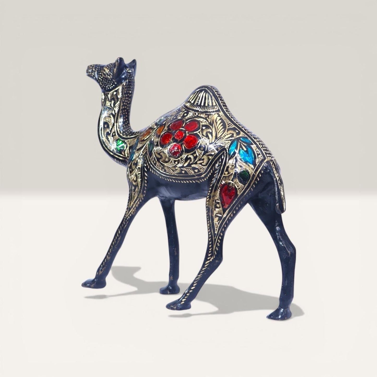 High-grade Brass Camel Sculpture, Handcrafted Heritage Artistry Luxury Decor, Royale Antique Tone Statue, Intricate Engravings Figurine.