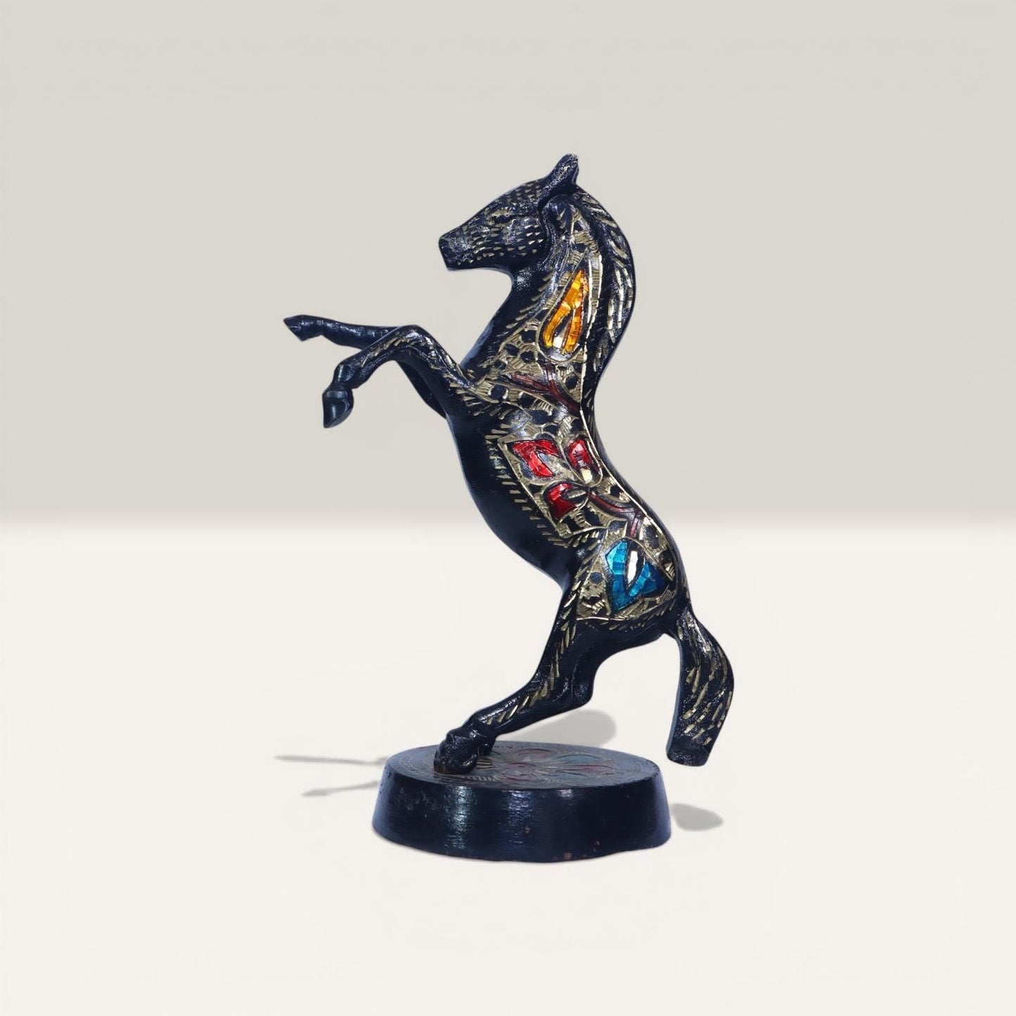 Handmade Brass Rearing Horse Statue, Collectible Vintage Antique Home Decor, Handcarved Traditional Metal Art, Luxury Symbol sculpture.