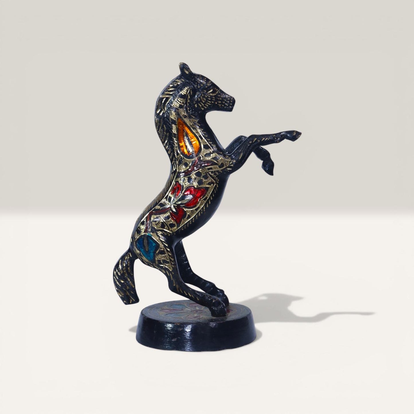 Handmade Brass Rearing Horse Statue, Collectible Vintage Antique Home Decor, Handcarved Traditional Metal Art, Luxury Symbol sculpture.