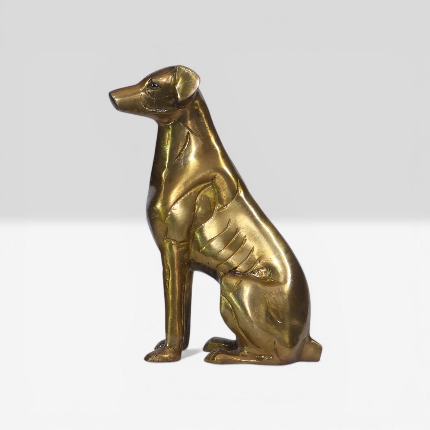 Handmade Golden Hound Elegance, Brass Canine Antique Dog sculpture, Rustic Luxury Interior Styling Figurine, Collectible Heritage Animalful.