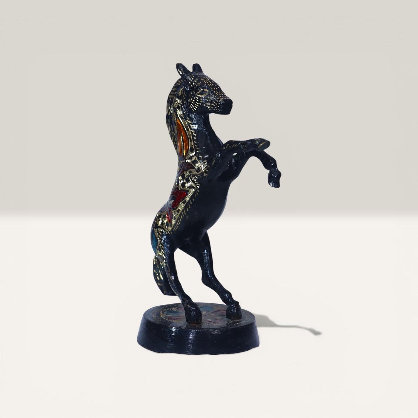 Handmade Brass Rearing Horse Statue, Collectible Vintage Antique Home Decor, Handcarved Traditional Metal Art, Luxury Symbol sculpture.