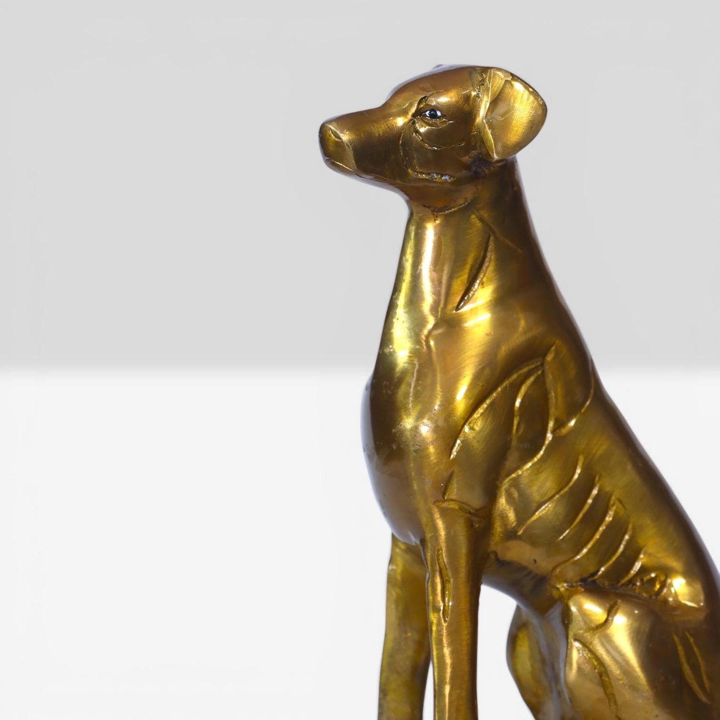 Handmade Golden Hound Elegance, Brass Canine Antique Dog sculpture, Rustic Luxury Interior Styling Figurine, Collectible Heritage Animalful.