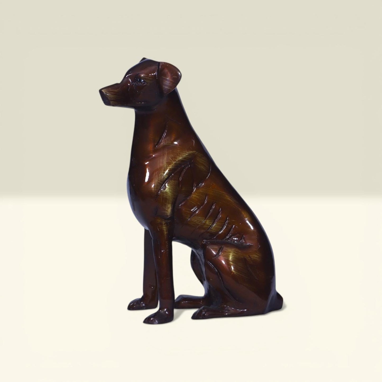 HANDMADE DOG STATUE, Animal Sculpture Vintage Art, Brass Figurine Heirloom Heavy Quality, Office Shelf Brutalist Decor, Pet Mermorial Gift .