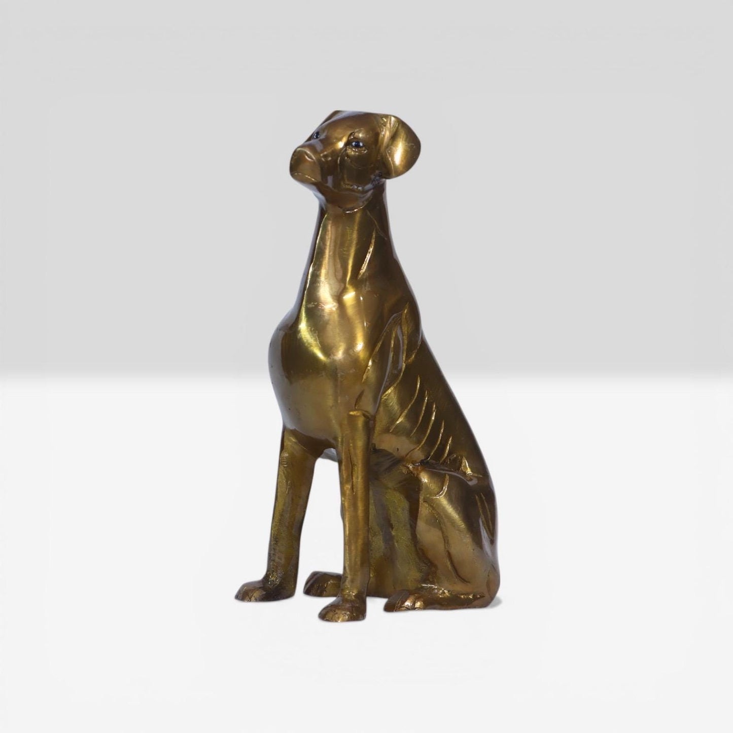 Handmade Golden Hound Elegance, Brass Canine Antique Dog sculpture, Rustic Luxury Interior Styling Figurine, Collectible Heritage Animalful.