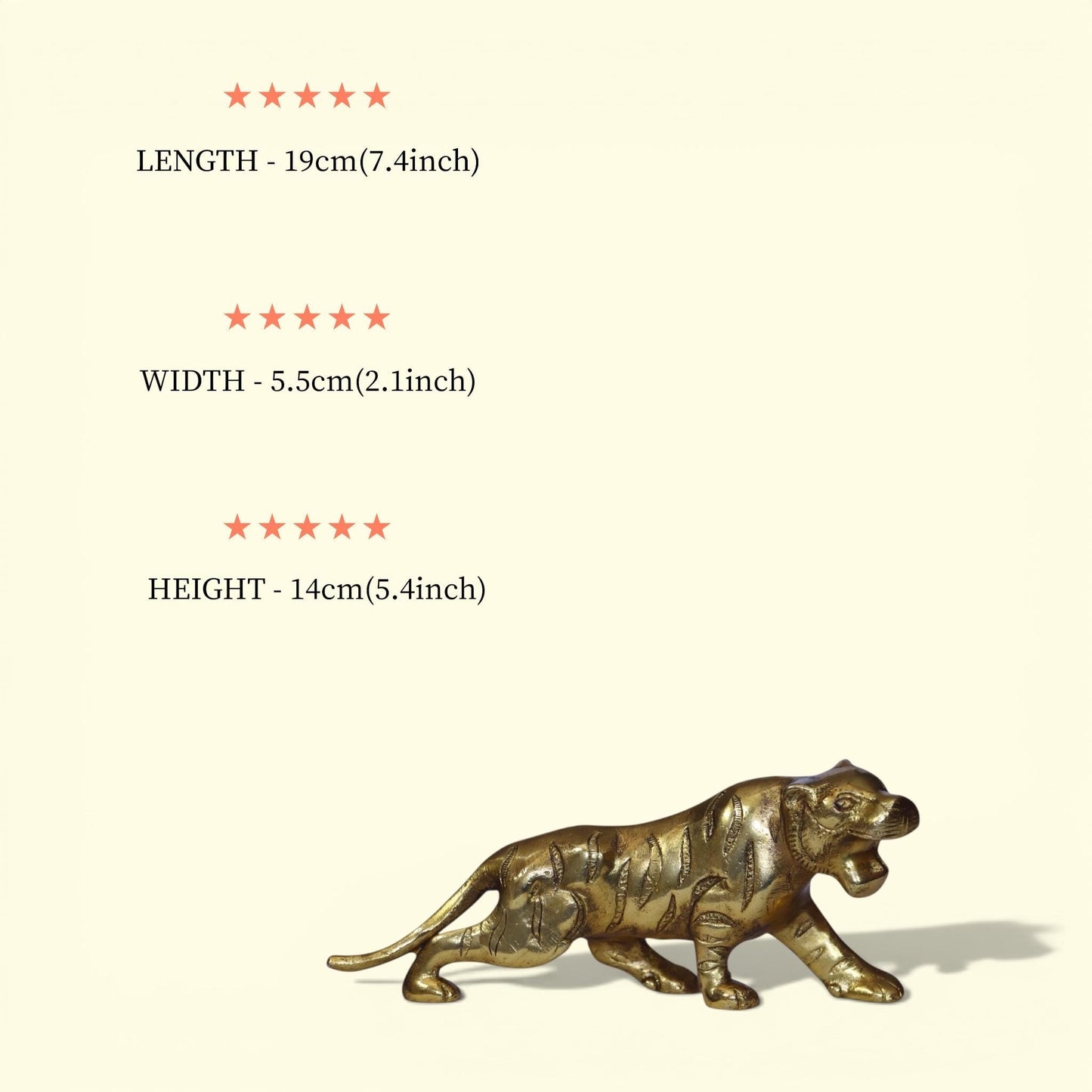 HANDMADE BRASS TIGER, Royal Sculpture, Golden patina, Symbol of power, Grandmillennial, Hollywood Regency, Animal Figurine, Vintage, Shelf.