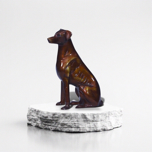 HANDMADE DOG STATUE, Animal Sculpture Vintage Art, Brass Figurine Heirloom Heavy Quality, Office Shelf Brutalist Decor, Pet Mermorial Gift .
