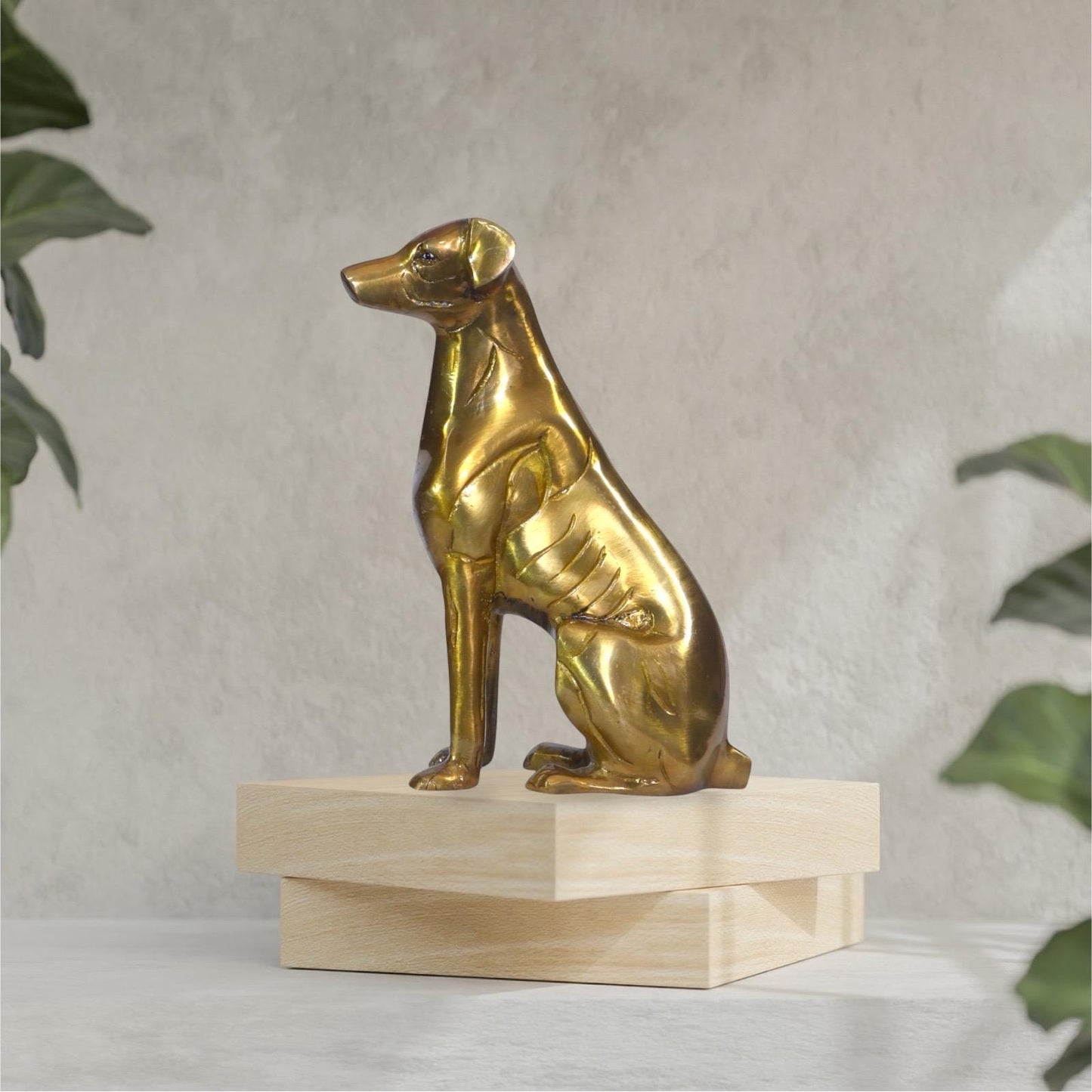 Handmade Golden Hound Elegance, Brass Canine Antique Dog sculpture, Rustic Luxury Interior Styling Figurine, Collectible Heritage Animalful.