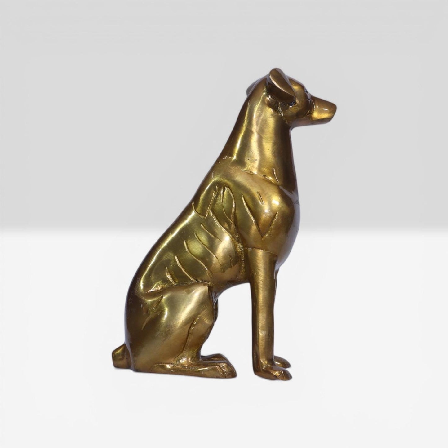 Handmade Golden Hound Elegance, Brass Canine Antique Dog sculpture, Rustic Luxury Interior Styling Figurine, Collectible Heritage Animalful.