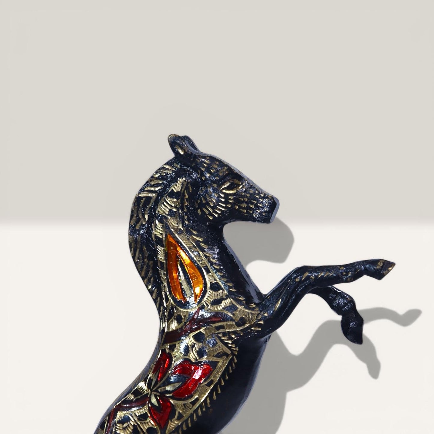 Handmade Brass Rearing Horse Statue, Collectible Vintage Antique Home Decor, Handcarved Traditional Metal Art, Luxury Symbol sculpture.