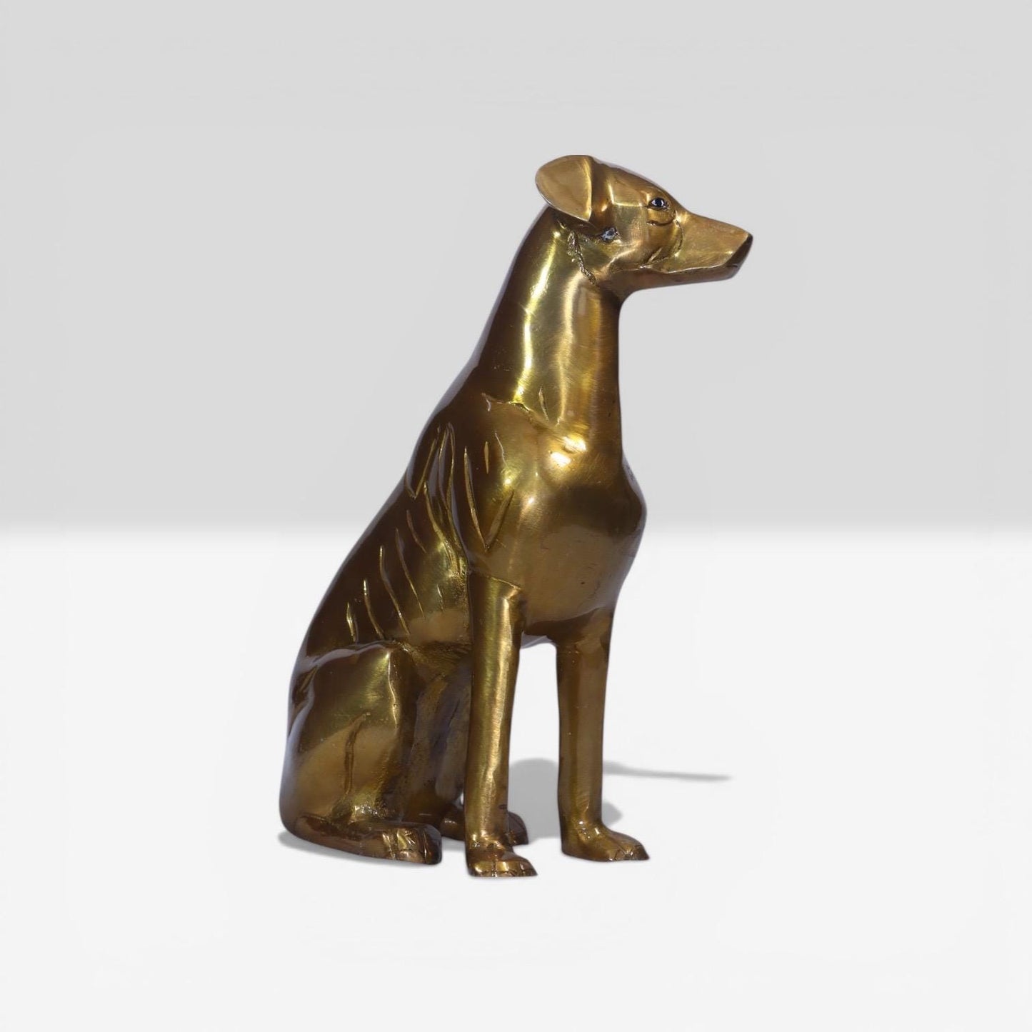 Handmade Golden Hound Elegance, Brass Canine Antique Dog sculpture, Rustic Luxury Interior Styling Figurine, Collectible Heritage Animalful.
